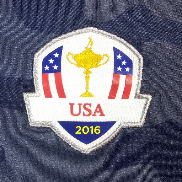 RLX Ralph Lauren Shirt Mens Medium Blue Camo US Ryder Cup Team Pullover 2016 - Picture 8 of 16